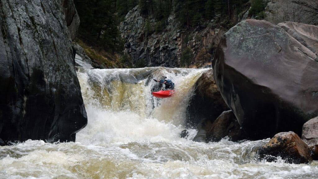 Author Heath Bradley stomps Cannon Shot on the Big Thompson River, CO in the Gnarvana
