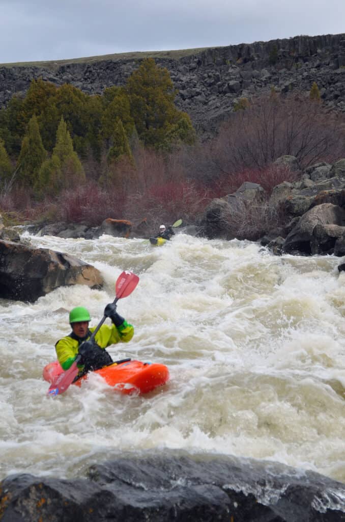 Paddlers Paul Radman and Jason Fortner make their way through Boo Boo, pic by Kyle Johnson